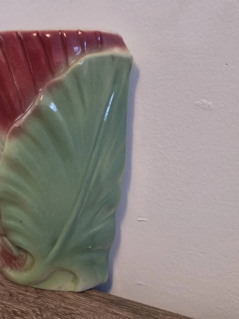 Vintage Floral Glazed Ceramic Wall Vase